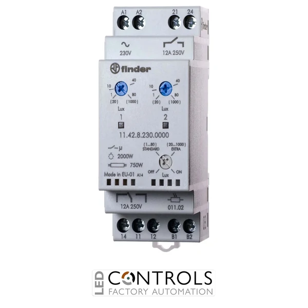11.42.8.230.0000 Finder Modular light relay 2pole 12A 230V