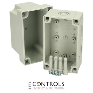 6016304 Fibox PCM 100/125 G Enclosure, Polycarbonate, metric knock-outs Grey cover