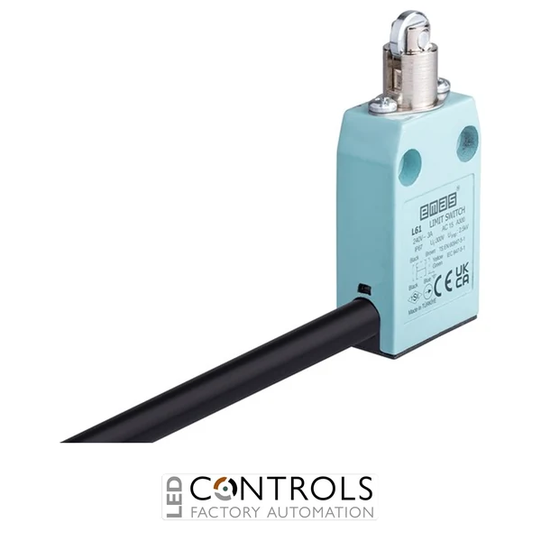 EMAS L61K13MUM331 EMAS L61 SERIES LIMIT SW.SNAP ACTION 1NC+1NO LINEAR ROLLER IP67 2MT CABLE