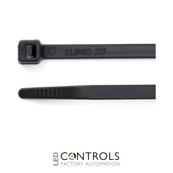 HFC120-B Partex non-releasable nylon cable tie, 120mm x 4.8mm, Black, pack 100