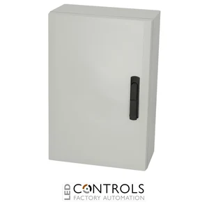 8120092 Fibox ARCA 604021S Cabinet, Polycarbonate Grey cover, Swinghandle, hinges on the long side