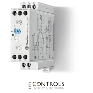 Finder 83.02.0.240.0000T 83 Series Modular Timer Relay 2 Pole 10 Amp 24...240 Volt AC/DC