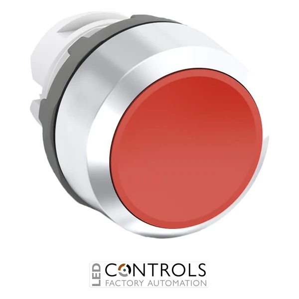 abb momentary red non-illuminated flush push button 22mm mp1-20r