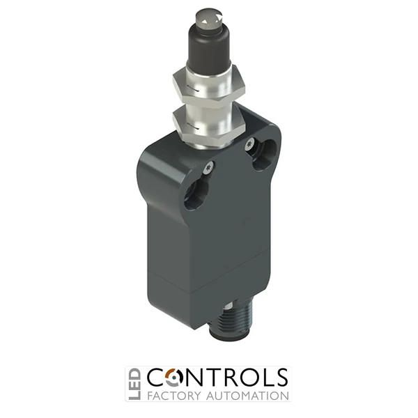 NB B110EE-SMK Pizzato Modular prewired switch with plunger, M12 threaded bearing and external rubber gasket