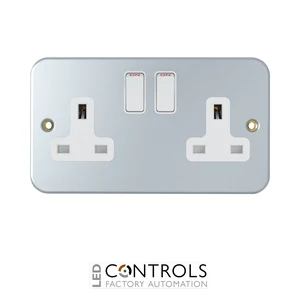 sm2021 chint 2 gang 13a switched socket metalclad