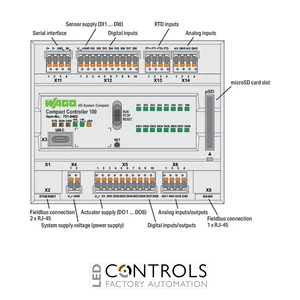 751-9402 Wago Compact 100 PLC with 2 Analogue/16 Digital Inputs 4 Analogue/8 Digital Outputs - image 6