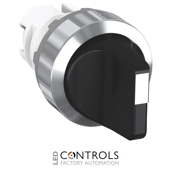 1SFA611202R3006 ABB M2SS3-30B 2 Position Maintained Selector Switch Short Handle Black Chrome Metal