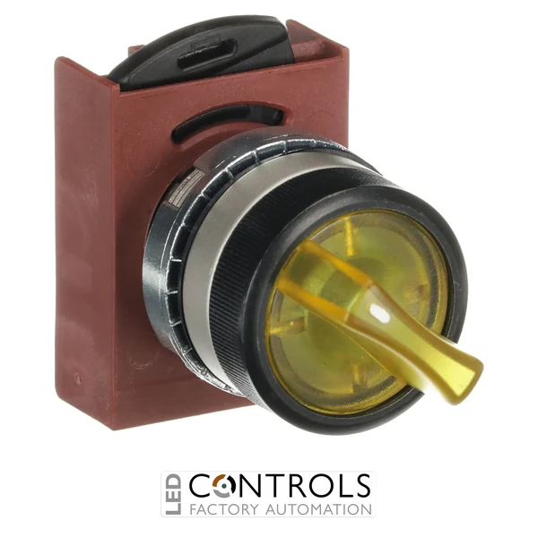 1SFA184613R9103 ABB P9MSLZ1G Yellow Illuminated 3-Position Maintained/Momentary Selector Switch