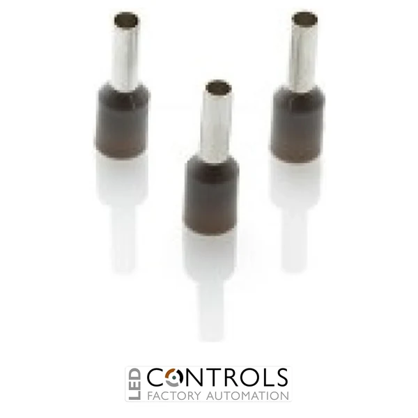 CEF2512F-C Partex single insulated cord end ferrule, 2.5mm², 12mm barrel, Grey, pack of 100