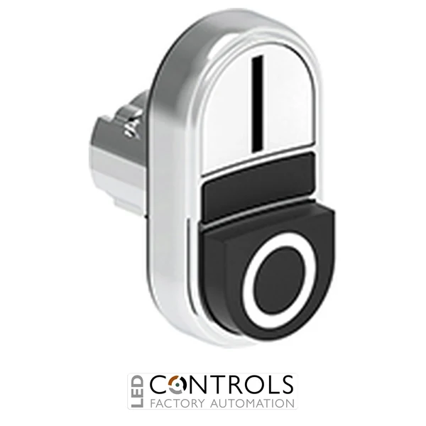 LOVATO LPSB7224 WHITE/BLACK DOUBLE TOUCH MET.BUTTON I-O
