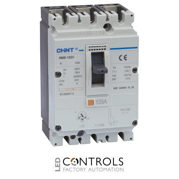 nm8-125s-3p-100a chint 100a 3p adjustable thermal mccb