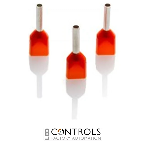 TCEF508G Partex FERRULE 0.5mm ORANGE TWIN (100)