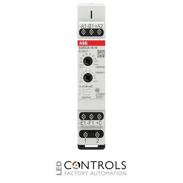 2CCG000975R0001 ABB E260CA-16-10 Electronic Latching Relay 1NO 16 A Adjustable Central Control