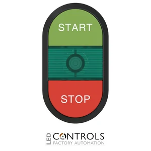 1SFA611144R1102 ABB MPD15-11G Illuminated START/STOP Double Pushbutton with Green Indicator