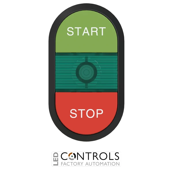 1SFA611144R1102 ABB MPD15-11G Illuminated START/STOP Double Pushbutton with Green Indicator