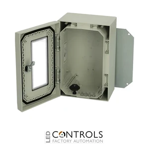 8120122N Fibox ARCA 302015W No MP Cabinet, Polycarbonate Grey cover with window, 1-point locking, hinges on the long side
