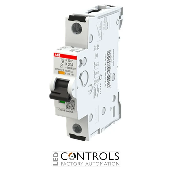 2CDS381001R0487 ABB S301P-K20 Miniature Circuit Breaker - 1P - K - 20 A