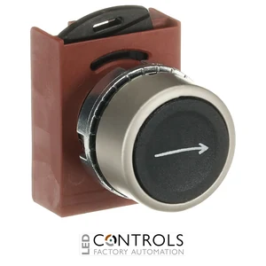 1SFA187117R9506 ABB P9MPNNG006 Black Flush Momentary Pushbutton with Right-Arrow Symbol