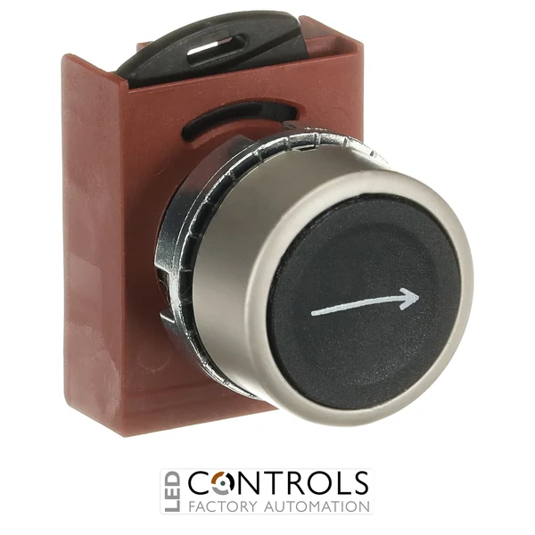 1SFA187117R9506 ABB P9MPNNG006 Black Flush Momentary Pushbutton with Right-Arrow Symbol