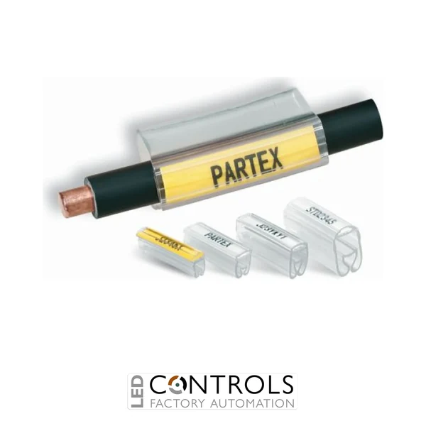 PTC50/21Y Partex clip-on marker holder, 21mm, pack 100