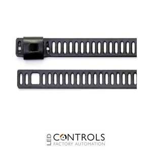 SSLTC2316 Partex Black Polyester Coated, 200mm x 7.0mm, pack 100