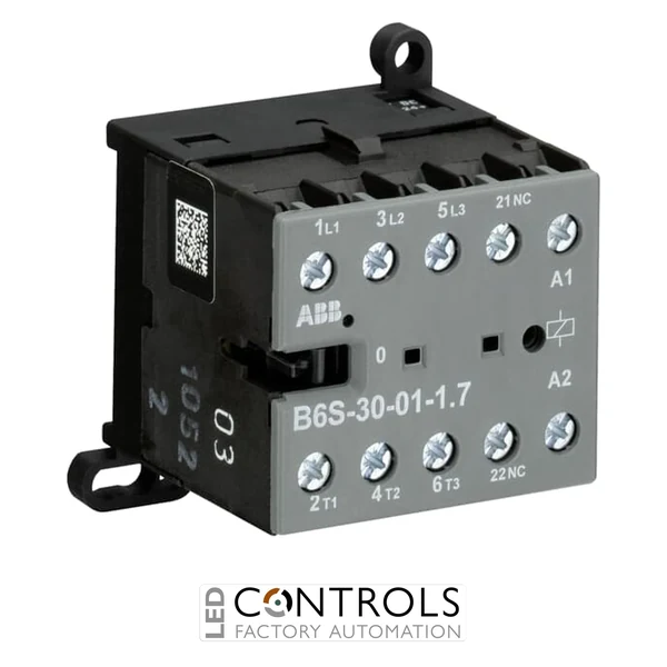 GJL1213001R7012 ABB B6S-30-01-2.8-72 B6S Mini Contactor 17-32 V DC, 2.8 W Coil 3NO + 1NC Aux Screw Terminals PLC Low Consumption