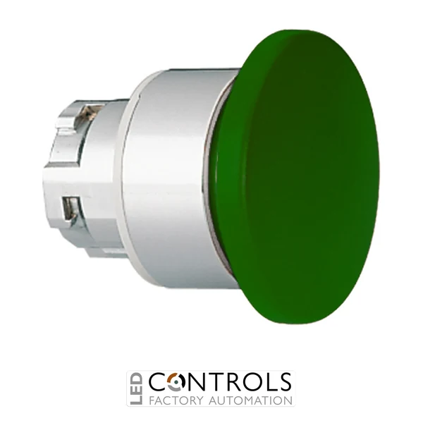 8LM2TB6143 - GREEN MUSHROOM-HEAD BUTTON SPRING RETURN