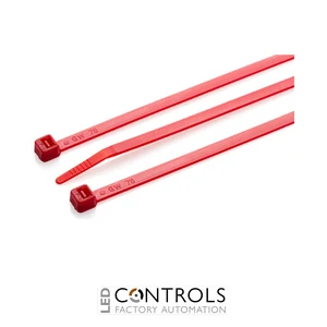 HFC200-RED Partex non-releasable nylon cable tie, 200mm x 4.8mm, Red, pack 100