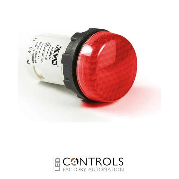 EMAS MBSP024K EMAS MONOBLOCK SIGNAL LAMP 24V CELLULAR GLASS RED