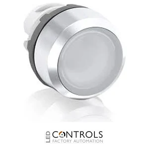 abb maintained white illuminated flush push button 22mm mp2-31w
