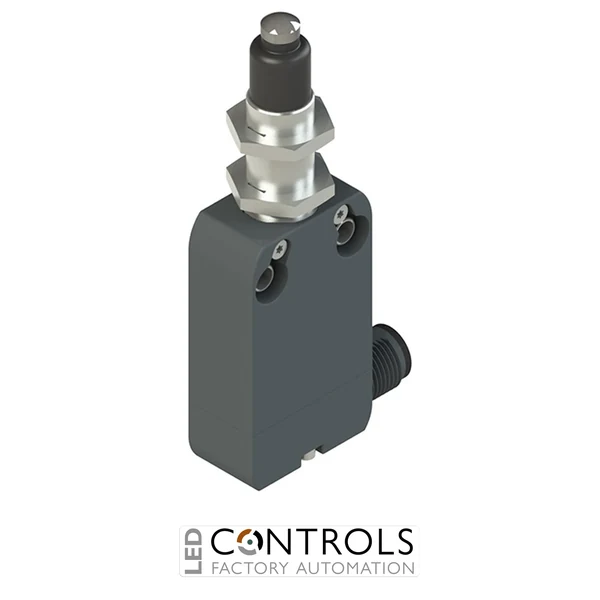 NF G110EE-DMK Pizzato Modular prewired switch with plunger, M12 threaded bearing and external rubber gasket