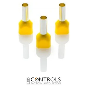 TCEF614F(1000) Partex FERRULE 6mm YELLOW TWIN (1000)