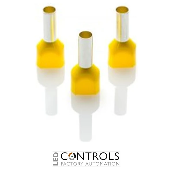 TCEF614F Partex FERRULE 6.00mm YELLOW TWIN (100)