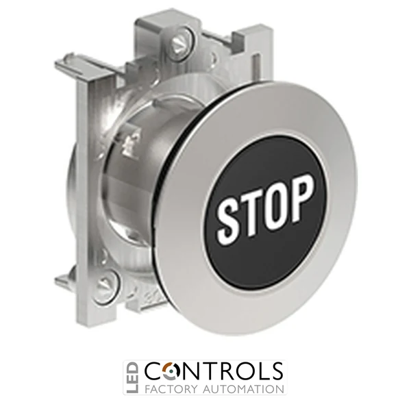 LOVATO LPFB1132 BLACK FLUSH MET.FLAT PUSH-BUTTON STOP