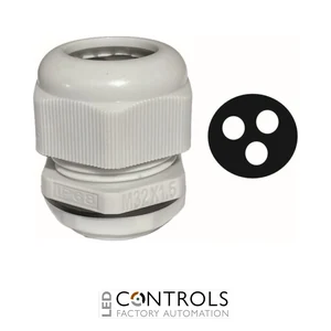 DTGM32TK Partex nylon cable gland, M32, LIGHT GREY, cable Ø 6 to 12mm, pack 10