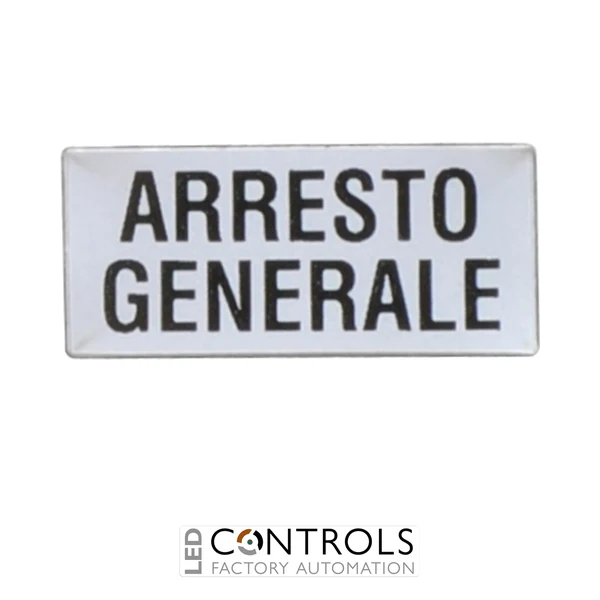 8LM2TAI213 - """ETICHETTA """"ARRESTO GENERALE"""""""