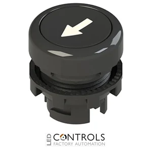 E2 1PU2R121L8 Pizzato Spring-return black flush pushbutton with marking