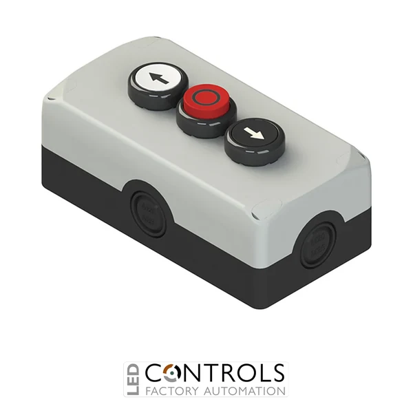 ES AC33017 Pizzato Complete unit with enclosure, 2 flush pushbuttons, 1 projecting pushbutton and contacts
