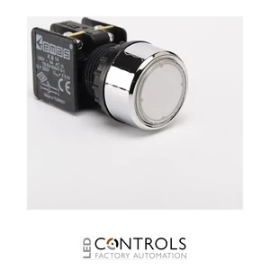 EMAS KB14DB EMAS KB FLUSH PUSH BUTTON DOUBLE CIRCUIT WHITE 22MM IP40