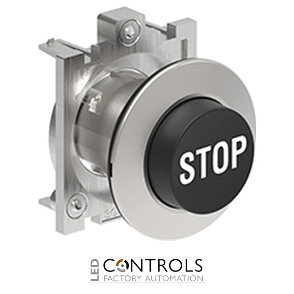 LOVATO LPFB2132 BLACK EXTENDED MET.FLAT PUSH-BUTTON STOP