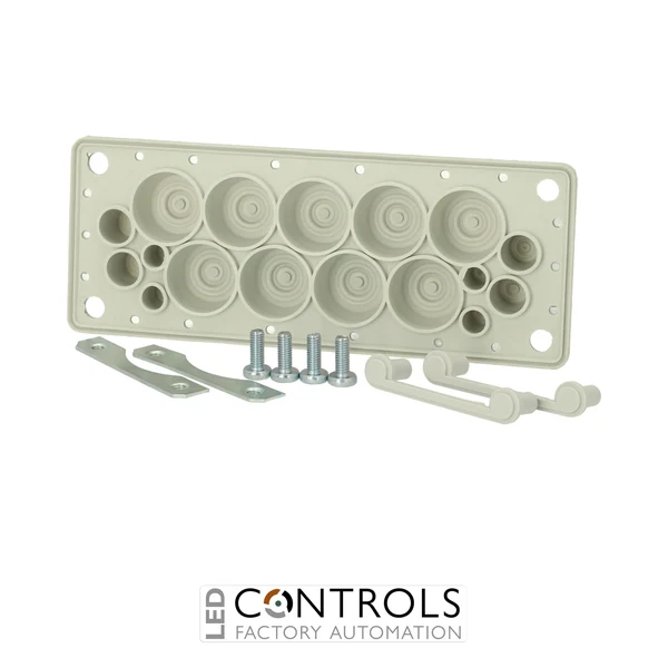 3576152 Fibox FMF 17 Set Suitable for flange size 2, IP55 Bushing points: 9 x 18 mm – 30 mm / 10 mm – 14 mm4 x 10 mm – 15 mm4 x 5 mm – 10 mm