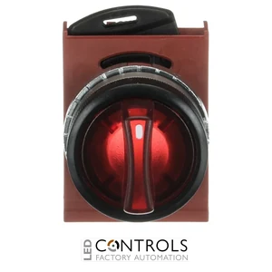 1SFA184631R9101 ABB P9MSLZ3R Red Illuminated 3-Position Momentary Selector Switch - image 2