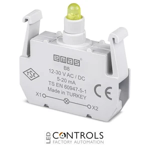 EMAS B8 EMAS B CONTACT BLOCK WITH YELLOW 12-30 V AC/DC