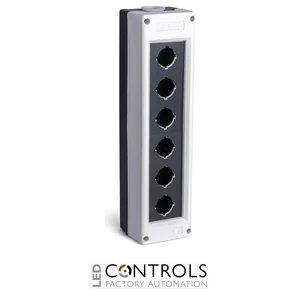 EMAS PK6BOS EMAS PLASTIC CNTRL BOX 6 HOLES GRAY-BLACK EMPTY