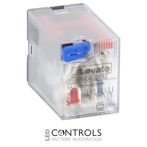 HR604CD012 - INDUSTRIAL RELAY 4C/O 5A 12VDC + LED
