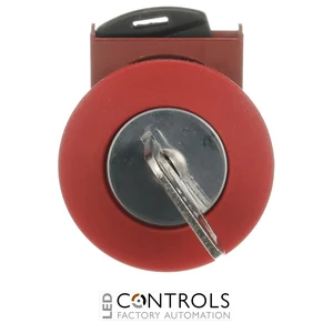 1SFA184073R9001 ABB P9MEC4RN95 Red 40 mm Key-Release Maintained Mushroom Pushbutton - image 2