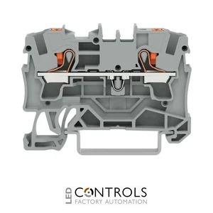 Wago 2204-1201 2-conductor through terminal block with push-button 4 mm sq, gray