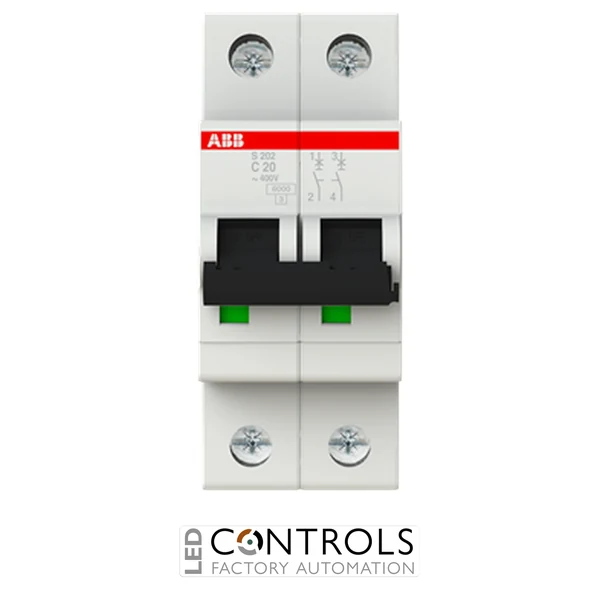 S202-C20 Miniature Circuit Breaker - 2P - C - 20 A