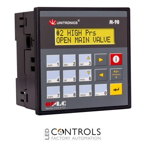 M91-2-R1 Unitronics M91 Textual display and keyboard HMI and PLC onboard I/Os expands up to 150 I/Os
