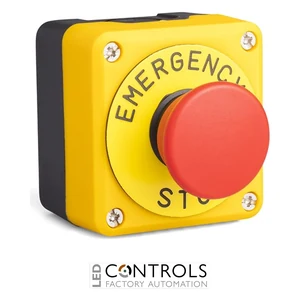 EMAS P1EC300MKK EMAS P SERIES BLACK YELLOW PL SNG BOX 1NO EMER. STOP W PRINT